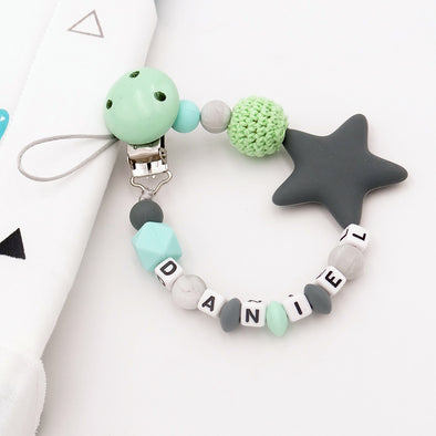 Colorful Silicone Personalized Letter Pacifier Clips