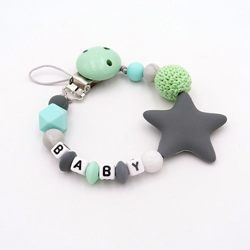 Colorful Silicone Personalized Letter Pacifier Clips