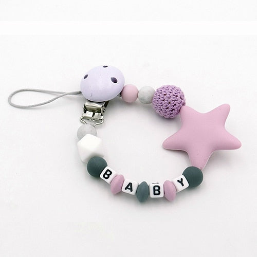 Colorful Silicone Personalized Letter Pacifier Clips
