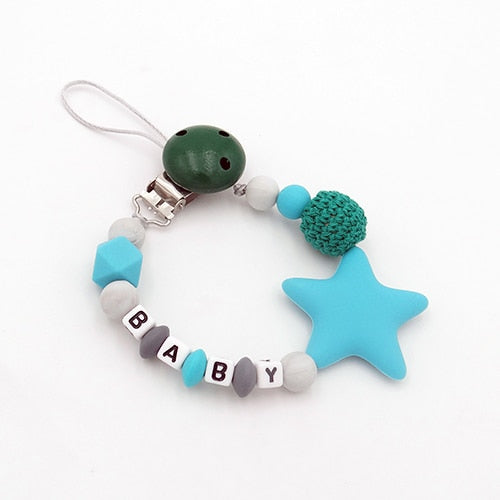 Colorful Silicone Personalized Letter Pacifier Clips