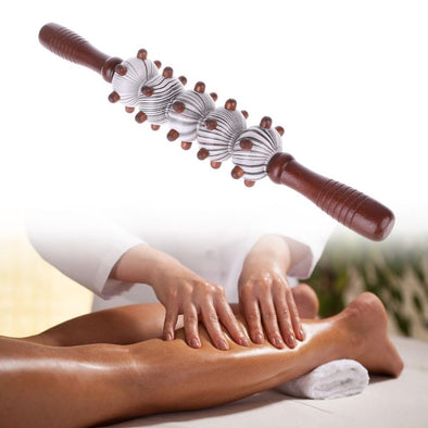 1PCS Wood Massage Stick Roller Massager tool Reflexology Hand Foot Therapy