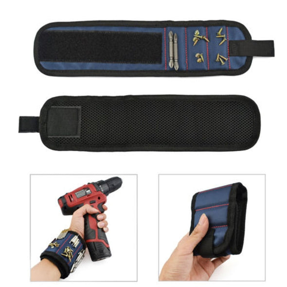 Magnetic Wristband Toolkit Portable Tool Bag Magnet Electrician Wrist Tool Belt Screws Nails Drill Bits Bracelet For RepairTool