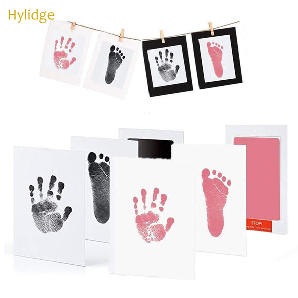 Safe Non-toxic Baby Footprints Handprint No Touch Skin Inkless Ink Pads Kits