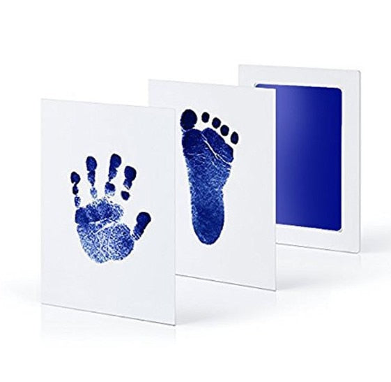Safe Non-toxic Baby Footprints Handprint No Touch Skin Inkless Ink Pads Kits