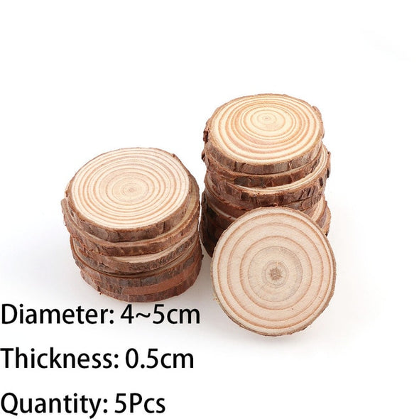 3-12cm Thick 1 Pack Natural Pine Round Unfinished Wood Slices