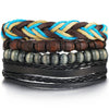 IF ME Vintage Leaf Feather Multi-layer Leather Bracelet For Men