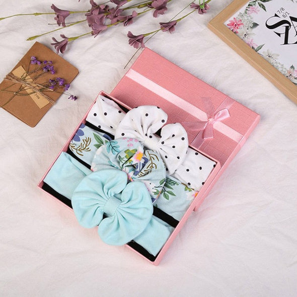 3 Pcs/Set Floral Bows Baby Headband Dot Bowknot Baby Girl Headbands