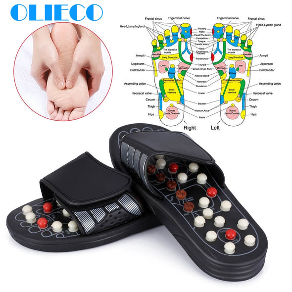 Foot Massage Slippers Reflexology Acupuncture Acupressure Therapy Massager Walk Stone Shoes Acupuncture Cobblestone Massage Sandal