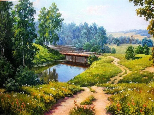 AZQSD DIY 50x40cm Paint By Numbers For Landscapes Home Decoration Oil Painting