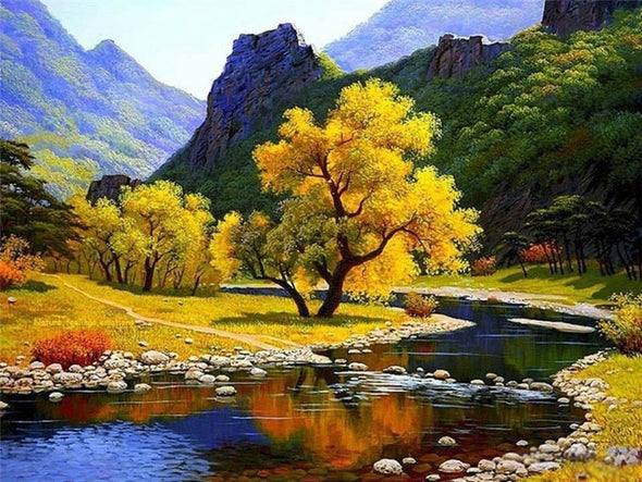 AZQSD DIY 50x40cm Paint By Numbers For Landscapes Home Decoration Oil Painting