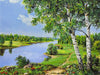 AZQSD DIY 50x40cm Paint By Numbers For Landscapes Home Decoration Oil Painting