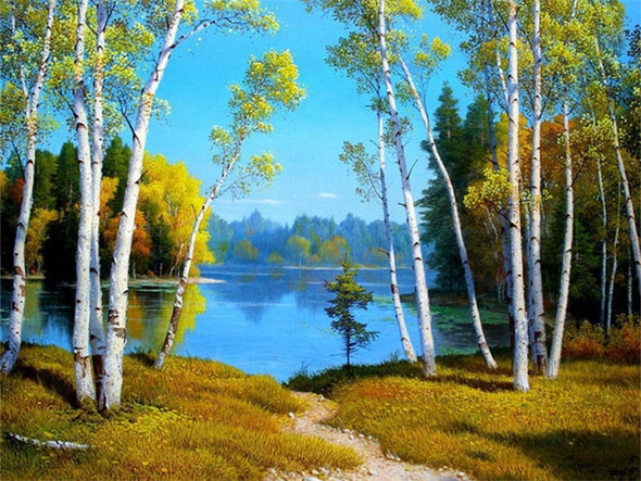 AZQSD DIY 50x40cm Paint By Numbers For Landscapes Home Decoration Oil Painting