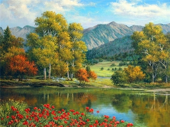 AZQSD DIY 50x40cm Paint By Numbers For Landscapes Home Decoration Oil Painting