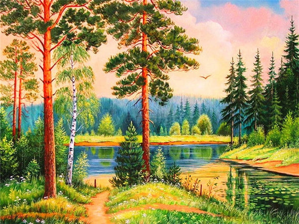 AZQSD DIY 50x40cm Paint By Numbers For Landscapes Home Decoration Oil Painting