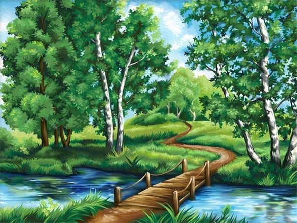 AZQSD DIY 50x40cm Paint By Numbers For Landscapes Home Decoration Oil Painting