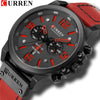 CURREN Waterproof Sport Chronograph Quartz Military Genuine Leather  Wrist Watch For Men