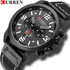 CURREN Waterproof Sport Chronograph Quartz Military Genuine Leather  Wrist Watch For Men