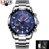 LIGE Top Brand Luxury Chronograph Men Sports Watches