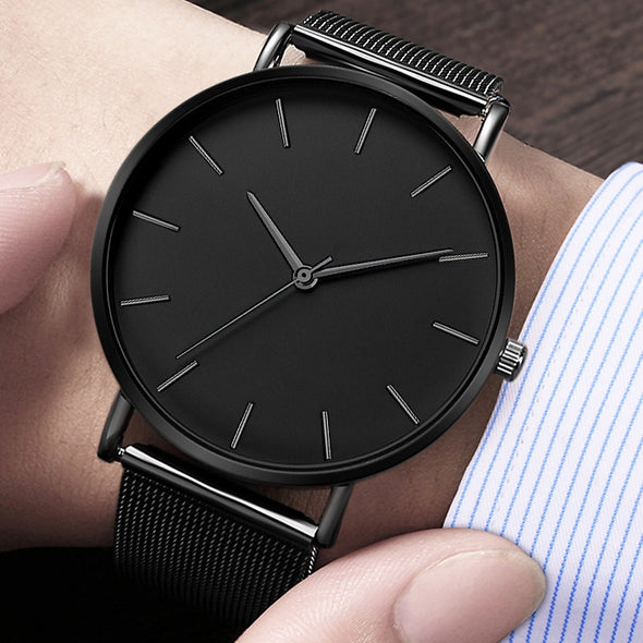Military Sport Date Stainless Steel Analog Quartz Wrist Watch