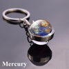 Solar System Planet Moon Double Side Glass Ball Key Chain