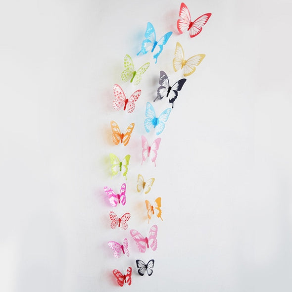 18pcs/lot 3d Effect Crystal Butterflies Wall Sticker