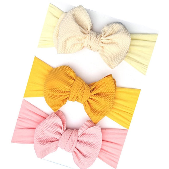 3 Pcs/Set Floral Bows Baby Headband Dot Bowknot Baby Girl Headbands