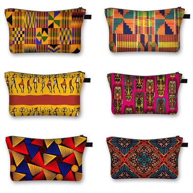African Print Cosmetic Bag Ladies Makeup Bags Fashion Girls Cosmetic Case Portable Lipstick Storage Bags for Travel