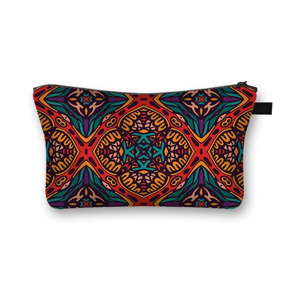 African Print Cosmetic Bag Ladies Makeup Bags Fashion Girls Cosmetic Case Portable Lipstick Storage Bags for Travel