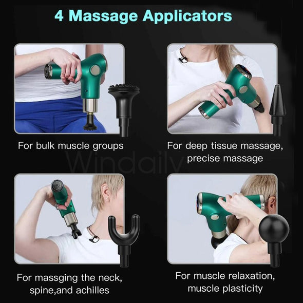 Mini LCD Massage Gun 32 Speed Touch Screen Deep Tissue Percussion Muscle Mini Massager Gun for Pain Relief Sore Muscles Body Massage for Athletes