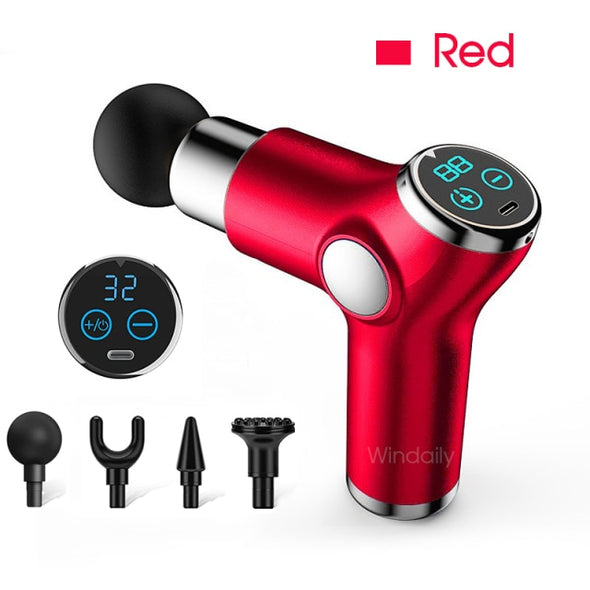 Mini LCD Massage Gun 32 Speed Touch Screen Deep Tissue Percussion Muscle Mini Massager Gun for Pain Relief Sore Muscles Body Massage for Athletes