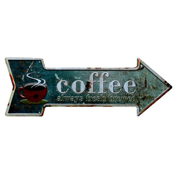 Restaurant Beach  Beer Bar Coffee Arrow Metal Irregular Tin Signs  Advertising board Wall Pub Home Art Decor 42X10CM U-13