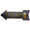 Restaurant Beach  Beer Bar Coffee Arrow Metal Irregular Tin Signs  Advertising board Wall Pub Home Art Decor 42X10CM U-13