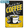 Hot Coffee Store Bar Wall Decoration Vintage Metal Tin Sign