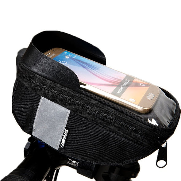 Roswheel Sahoo 112003 Cycling Bicycle Bike Head Tube Handlebar Cell Mobile Phone Bag Case Holder Case Pannier For 6.5in Phone