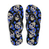 Sugar Skull Blue Flip-Flops