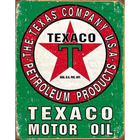 Texaco Motor Oil Collector Tin Sign