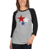 Red, White and Blue Stars 3/4 sleeve raglan shirt