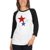 Red, White and Blue Stars 3/4 sleeve raglan shirt