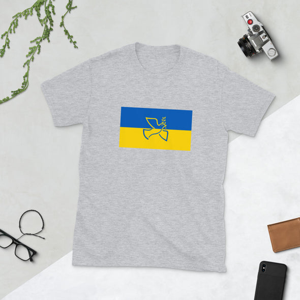 UKRAINE FLAG WITH DOVE Short-Sleeve Unisex T-Shirt