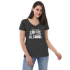 Step aside COFFEE this is a job for ALCOHOL Women’s recycled v-neck t-shirt