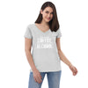 Step aside COFFEE this is a job for ALCOHOL Women’s recycled v-neck t-shirt