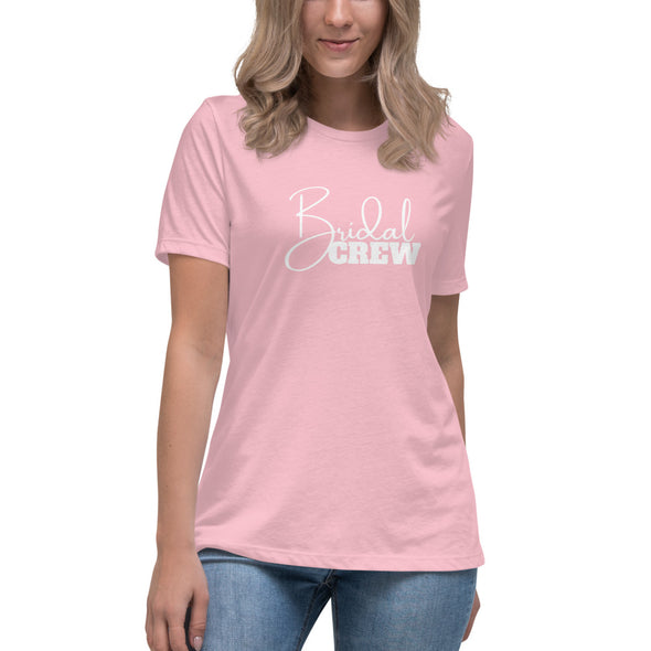 BRIDAL CREW Pink Women's Relaxed T-Shirt